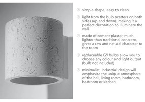 Бетонна стенна лампа Roda - Sollux