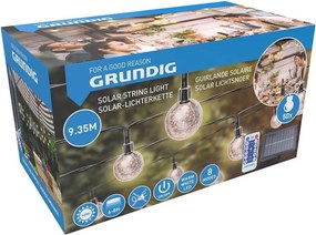Grundig - LED димируем соларен гирлянд 50xLED/8 функции 9,35m топла бяла светлина + дистанционно управление
