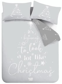 Сиво двойно спално бельо 200x200 cm A Lot Like Christmas – Catherine Lansfield