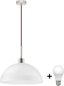 LED полилей на кабел 1xE27/60W/230V бял/червен