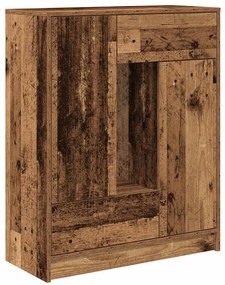 861857 vidaXL Бюфет с чекмеджета и вратички, старо дърво, 73x31x90 см