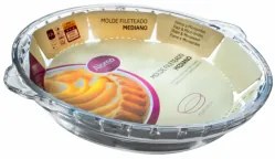 Cok - Плато от огнеупорно стъкло кръгло 25,5х22,5х4,3см 1.2 мл-ALORNO(P09)