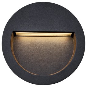 Модерна вградена стенна лампа черна с LED IP65 - Gem