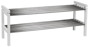 Бяла стойка за обувки от масивен дъб Confetti – Rowico