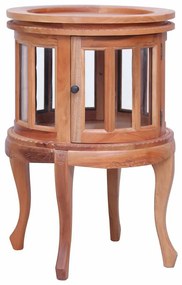 283844 vidaXL Шкаф с витрина, естествен цвят, 50x50x76 см, махагон масив