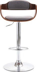 287407 vidaXL Бар табуретка, шперплат и сив текстил