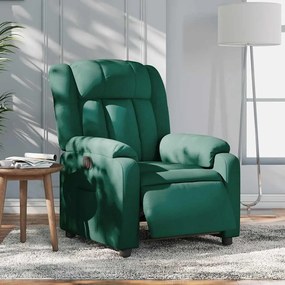 3205298 vidaXL Електрически реклайнер стол, тъмнозелен, текстил