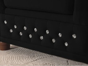 Черен кадифен разтегателен ъглов диван (десен ъгъл L форма) York Blik – Ropez