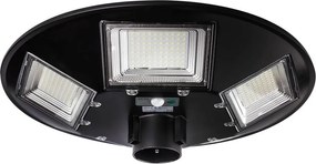 LED соларна улична лампа със сензор LED/22W/6V 6500K IP65 черна + дистанционно управление