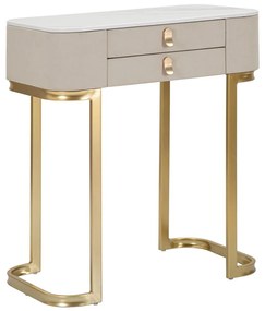 Бежова/ в златист цвят конзолна маса с плот от имитация на мрамор 40x70 cm Beauty – Mauro Ferretti