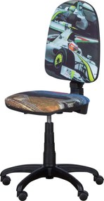 Детски стол Carmen Prestige болид, До 120 кг, Заключване на облегалката във всяка позиция, Коригиране на дълбочина на седалката, Сив/зелен