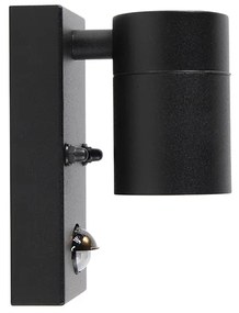 Външна стенна лампа черна с датчик за движение IP44 - Solo