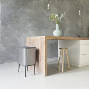Кош за боклук Brabantia Bo Touch 651113, 11+23 л, Плавно и безшумно отваряне, Голям отвор, Сив