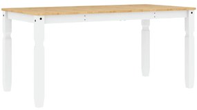 4005719 vidaXL Тоалетка Corona, бяла, 160x80x75 см, бор масив