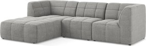 Сив ъглов диван от прежда с примки от букле (ляв ъгъл) Aloha – Makamii