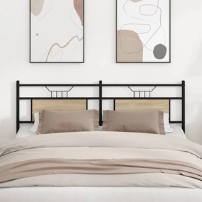 4106828 vidaXL Резервна табла за легло Дъб Сонома 180 cm Изработена дървесина и стомана