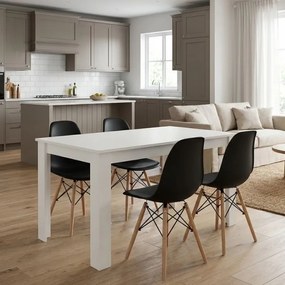 Трапезен комплект 5 части Darlen - Nova TopMebel в бял - черен цвят 125x72x74cm