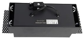 Комплект от 6 вградени спота черни GU10 регулируеми без рамки 2-светлини - Oneon