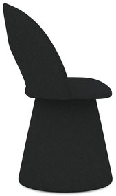 Черен тапициран трапезен стол Kalo – Makamii