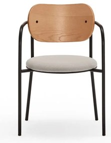 Сив трапезен стол в дъбов декор Eclipse - Teulat