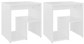 806329 vidaXL Нощни шкафчета, 2 бр, бели, 40x30x40 см, инженерно дърво