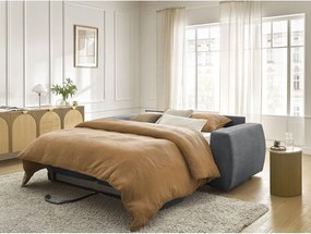 Тъмносив шенилов диван за ежедневно спане/сгъваем 220 cm Hugo – Bobochic Paris