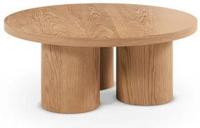 Кръгла масичка за кафе от декор от дъб в естествен цвят ø 100 cm Arancha – MOME