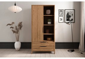 Гардероб от масивен дъб естествен 90x188 cm Twig – The Beds