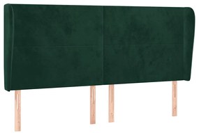 3117739 vidaXL Горна табла за легло с уши, тъмносива, 183x23x118/128 см кадифе