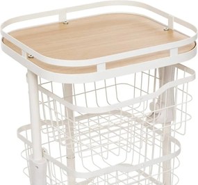 Кухненска количка 5five Balm, MDF и бял метал, 5 коша, 34.5x31x91 cm