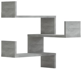 815207 vidaXL Стенен ъглов рафт 2 бр сив сонома 40x40x50 см инженерно дърво