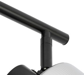 Таванен прожектор черен с димно стъкло 3-светлина регулируем - Laura