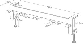 Регулируема стоманена кука в матово бял цвят Tower – YAMAZAKI