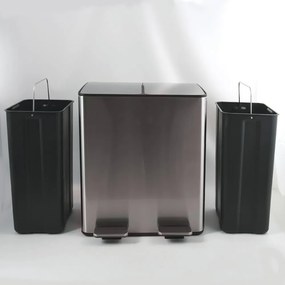 Стоманено кошче за боклук 2x20 l за рециклиране с педал в матово сребрист цвят Aliya – Spirella