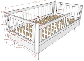 Бяло детско креватче от масивен бук 70x140 cm Forrest – Vipack