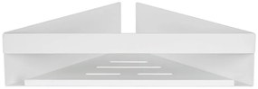 Ъглов рафт за баня без пробиване от неръждаема стомана в матово бял цвят Genova – Wenko