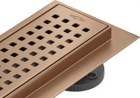Mexen Flat 360° M08 въртящ се линейно оттичане 60 см, четкана мед - 1C25060-40