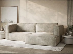 Бежов шенилов сгъваем/с място за съхранение ъглов диван (десен ъгъл) Velto – Maison de Rêve