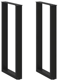 4013228 vidaXL Крака за бар маса, U-образни, 2 бр., черни, 40 x (100-101) см, стомана
