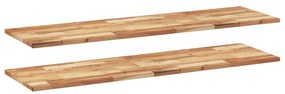 3279572 vidaXL Плаващ рафт, 2 бр, 160x40x2 см, маслен финиш, акация масив