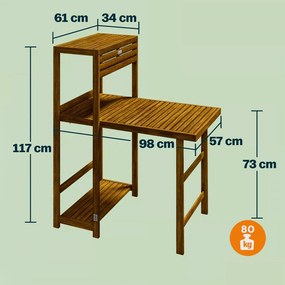 Градински комплект от 3 части CASARIA® от акациево дърво - сгъваема маса + 2 стола