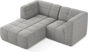 Сив ъглов диван от прежда с примки от букле (ляв ъгъл) Aloha – Makamii