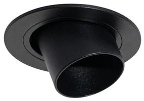 Модерен вграден прожектор черен GU10 35 мм кръгъл накланящ се - Installa