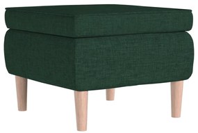 329452 vidaXL Табуретка с дървени крака, тъмнозелена, текстил