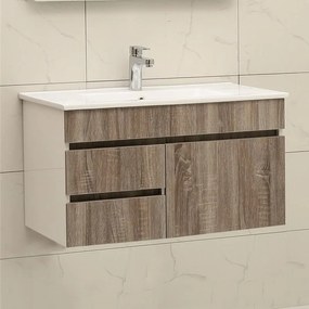 Конзолен PVC шкаф ICP 8146 с умивалник, 81x47x45.5см