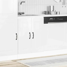 853439 vidaXL Шкаф за мивка, Kalmar, бял гланц, 60x46x81,5см, инженерно дърво