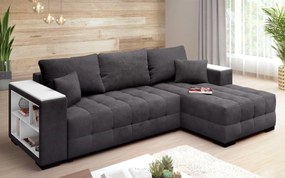 Разтегателен ъглов диван с подлакътник етажерка Мелвин Спринг S