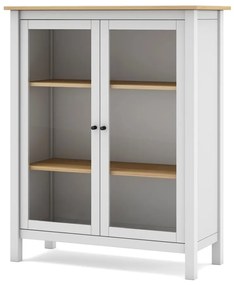 Витрина от бяла/естествена борова дървесина 90x110 cm Misti - Marckeric