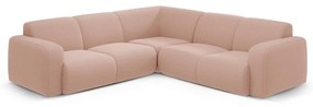 Светлорозов ъглов диван от букле (променлив/L форма) Molino – Micadoni Home