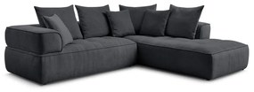 Тъмносив шенилов ъглов диван (десен ъгъл/L форма) Whesley – Bobochic Paris